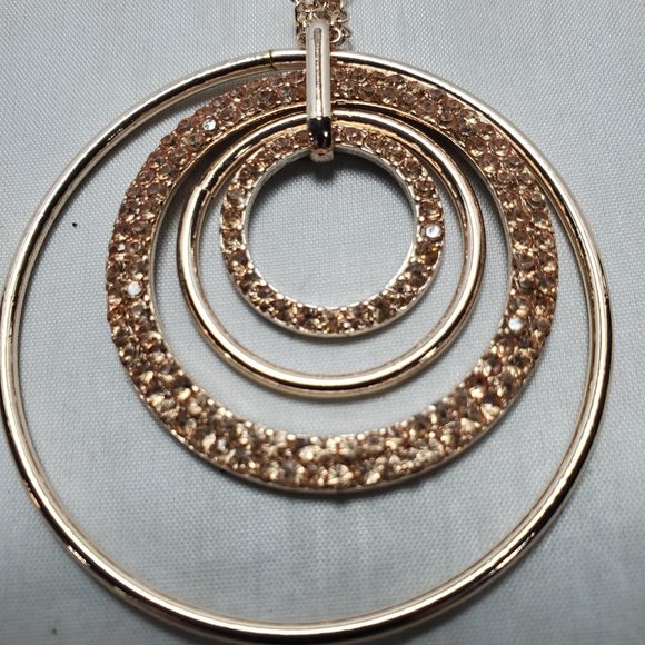 Bay Studio Glitter Pendant Earring & Necklace Set One Size Rose Gold Tone - Picture 4 of 8